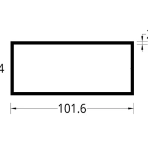 TUBULAR (4 X 1 3/4)” (101.6 X 44.4) mm. CON ESPESOR 2.4 mm.