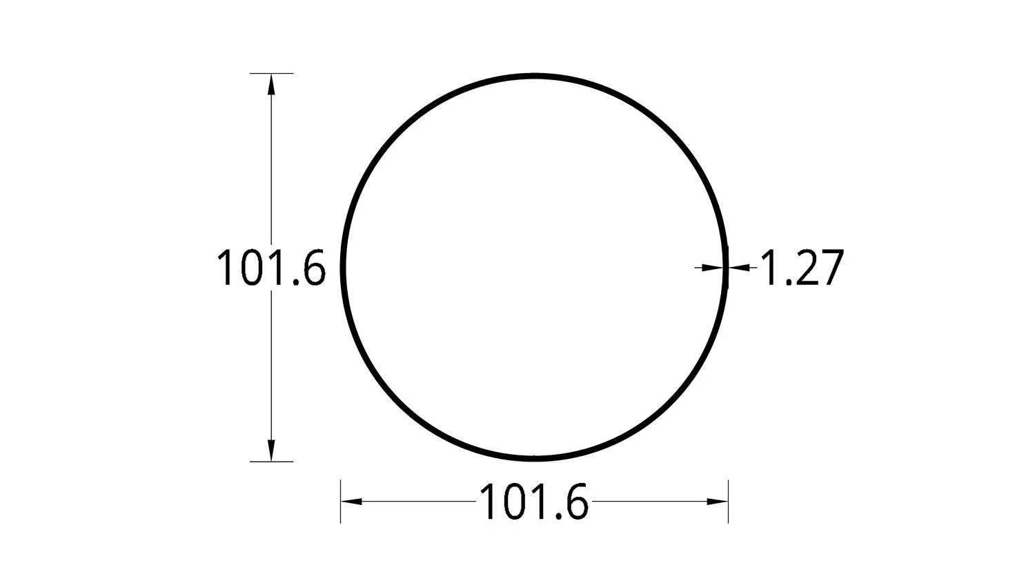 TUBO DE RIEGO (4)” (101.6) mm ESPESOR 1.27 mm.