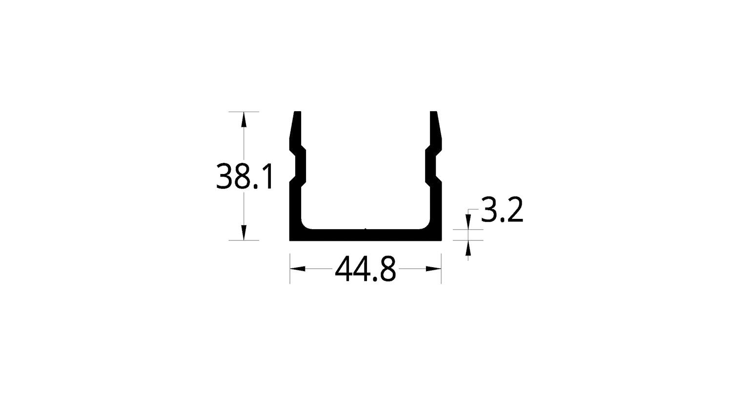 CLIP ENSAMBLE HORIZONTAL FACHADA FLOTANTE (44.8 X 38.1) mm.