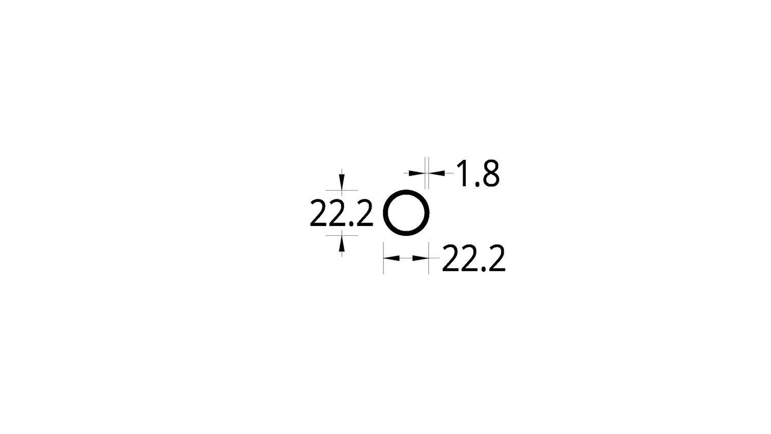 TUBO CIRCULAR (7/8)” (22.2) mm. ESPESOR 1.8 mm.