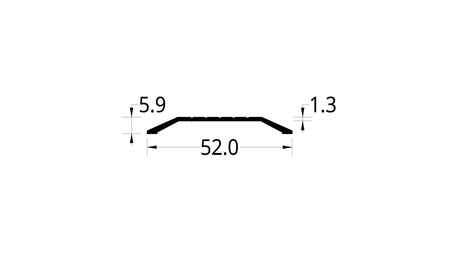 PLATINA PIRLAN DE PISO (51.4 X 5.9) mm.