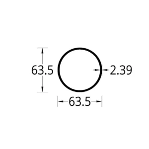 TUBO CIRCULAR (2 1/2)” (63.5) mm ESPESOR 2.39 mm.