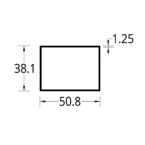 TUBULAR (2 X 1.1/2)”  (50.08 X 38.1) mm. ESPESOR 1.25 mm.