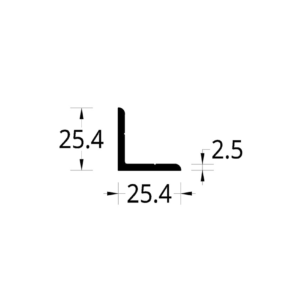 ANGULO ARISTAS REDONDAS (1 X 1)”  (25.4 X 25.4) mm. ESPESOR 2.5 mm.
