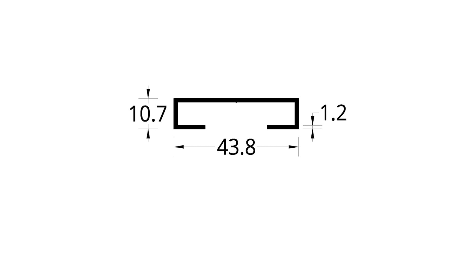 “U” REMATE DIVISION DE OFICINA (43.8 X 10.7) mm.