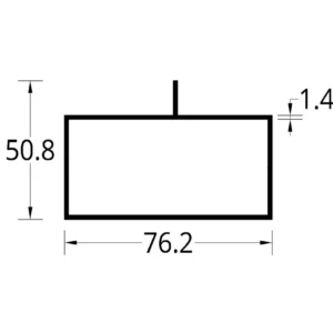 TUBULAR CON ALETA DESCENTRADA  (3 X 1 1/2)”  (72.6 X 50.8) mm. ESPESOR 1.45 mm.