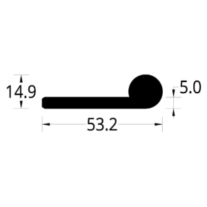 BISAGRA SOLIDA EN ALUMINIO (53.2 X 14.9) mm.