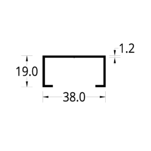 CANAL DE PUERTA ENTAMBORADA (1 1/2 X 3/4)” (38. X 19.) mm.
