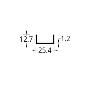 “U” DE (1  X  ½)” (25.4 X 12.7) mm.
