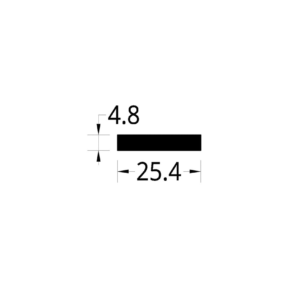 PLATINA ALUMINIO (1 X 3/16)” (25.4 X 4.8) mm.
