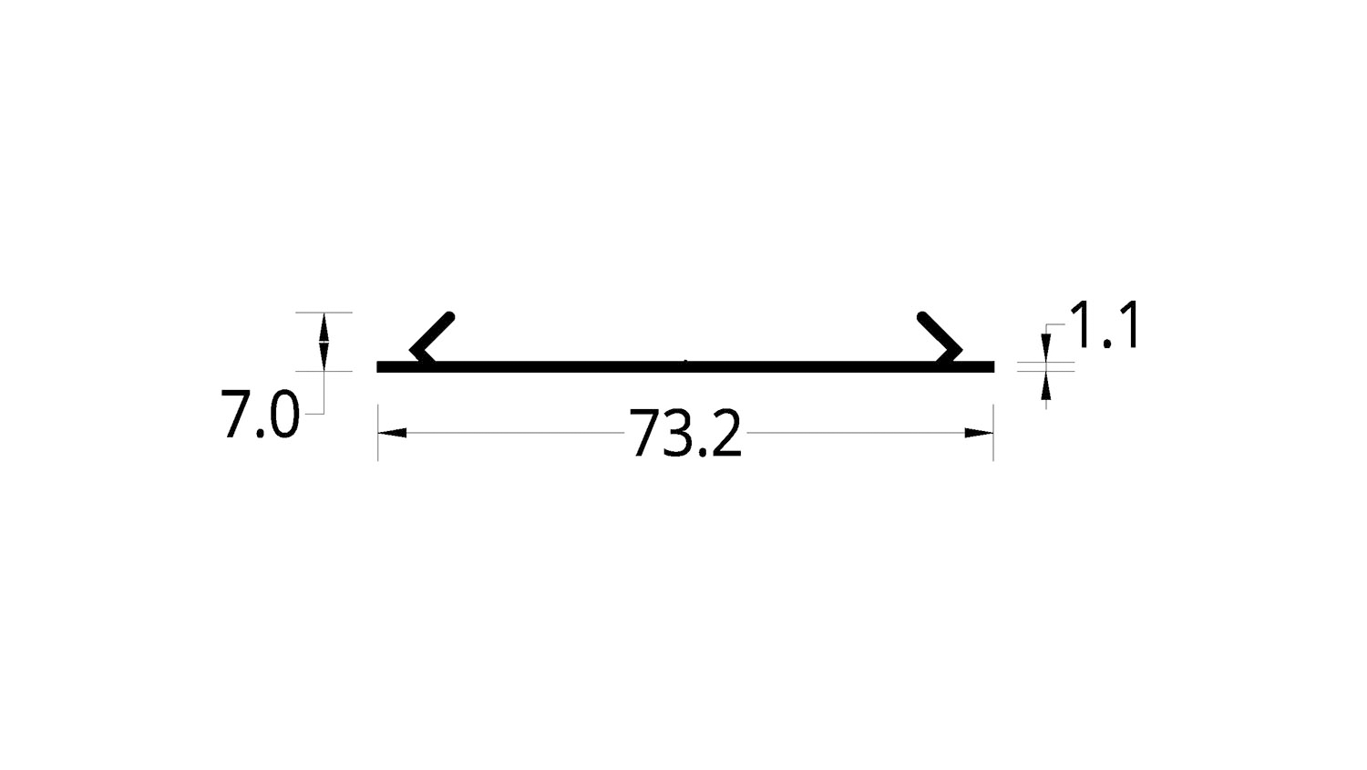 TAPA DUCTO ELECTRICO (3 X 1 ½)” (73.2 X 7) mm.