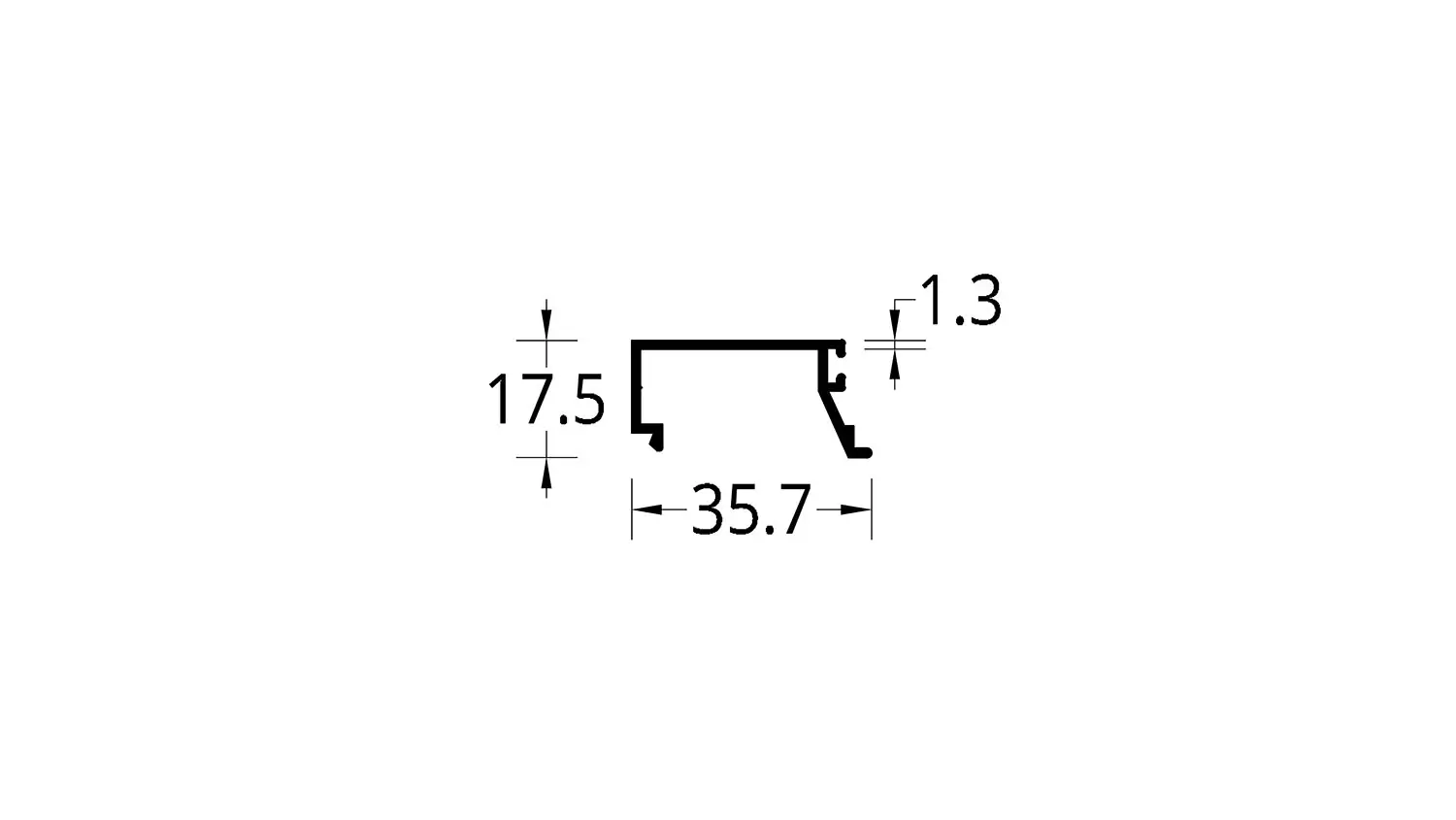 PISAVIDRIO CENTRADO S202/3 X 1½ (35.7 X 17.5) mm. ESPESOR 1.3 mm.