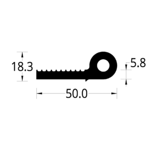 BISAGRA TUBULAR ESTRIADA (50 X 18.3) mm.