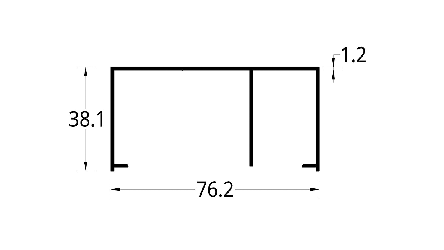 DUCTO ELECTRICO CON SEPARADOR (3 X 1 ½)” (76.2 X 38.1) mm.