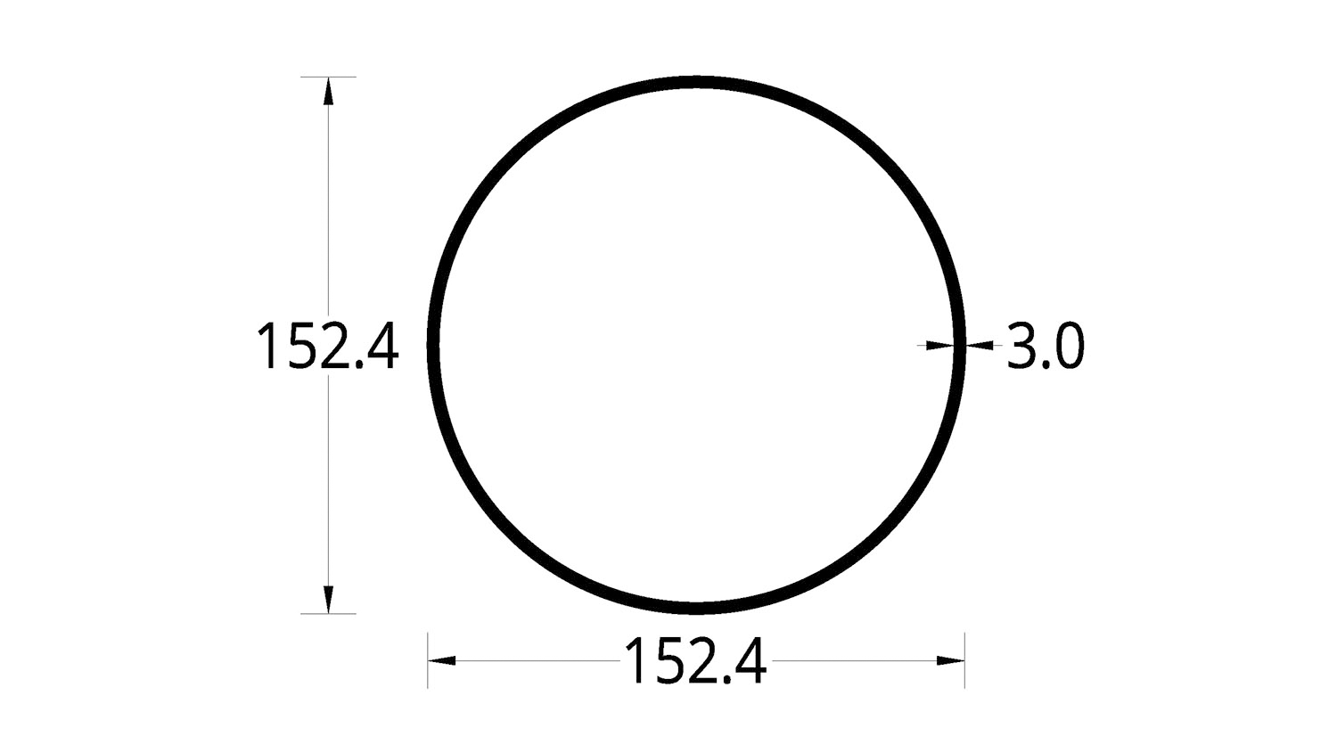 TUBO CIRCULAR DE 6″ (152.4) mm. ESPESOR 3 mm.