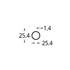TUBO CIRCULAR (1)” (25.4) mm ESPESOR 1.4 mm.