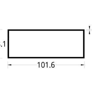 TUBULAR (4 X 1 1/2)”  (101.6 X 38.1) mm. ESPESOR 1.5 mm.