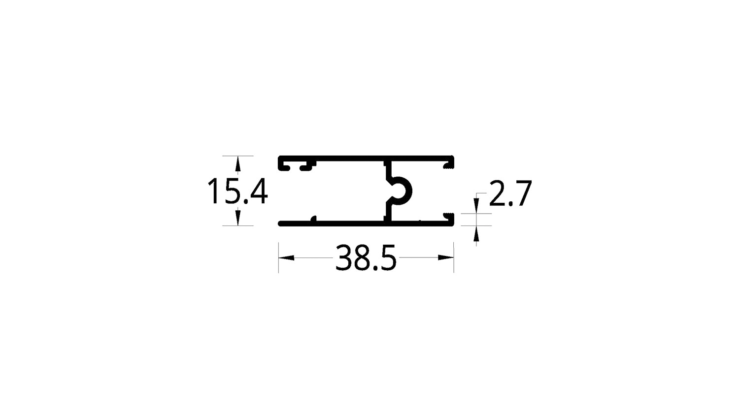 HORIZONTAL SUPERIOR/INFERIOR V.C. 4020/5020 (38.5 X 15.4) mm.