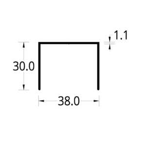 “U” DIVISION DE OFICINA (38 X 30) mm.