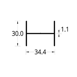 “H” DE DIVISION DE OFICINA (34 X 30) mm.