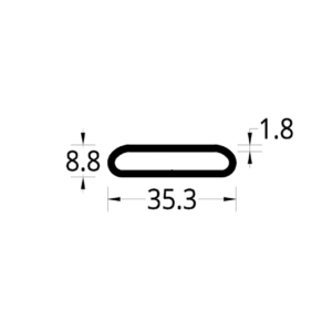 TUBULAR BARRA DE EMPUJE (35.3 X 8.8) mm. ESPESOR 1.8 mm.