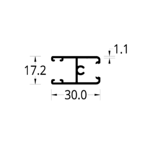 HORIZONTAL SUPERIOR ASTRAL 1.8 (30 X 17.2) mm.