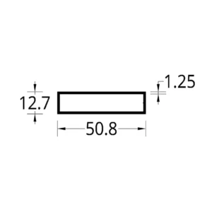 TUBULAR (2 X 1/2)” (50.8 X 12.7) mm. ESPESOR 1.25 mm.