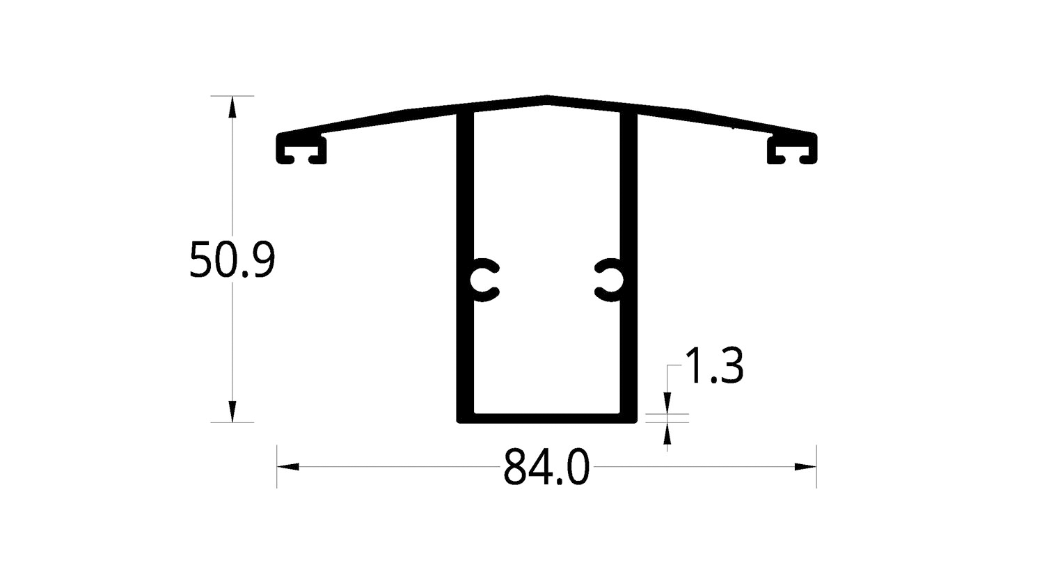 VERTICAL HORIZONTAL CURVO FACHADA MAXIVENT (84 X 50.9) mm.