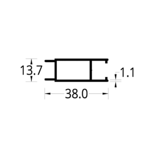 TRASLAPE REFORZADO VC 4025/3825 (38 X 13.7) mm