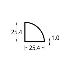 CUARTO DE CIRCULO DIVISION DE OFICINA (25.4) mm.