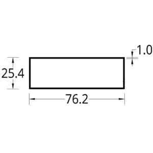 TUBULAR (3 X 1)”  (76.2 X 25.4)  mm. ESPESOR 1.05 mm.