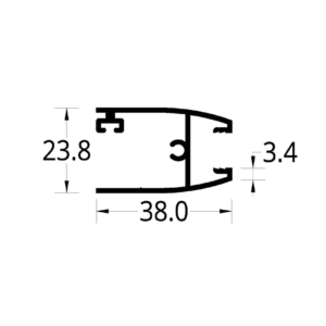 HORIZONTAL SUPERIOR CURVO P.C. 2025/8025 (38 X 23.8) mm.