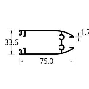 HORIZONTAL SUPERIOR/INFERIOR CURVO P.C. 2038 PLUS/7038 (75 X 33.6) mm.