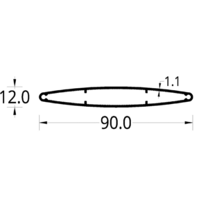 CORTASOL ELIPSE DE ( 90 X 12) mm.