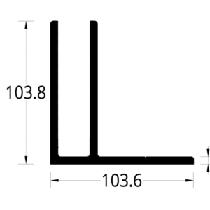 “F” ZOCALO PARA VIDRIO DE SEGURIDAD(103.6  X 103.6) mm.