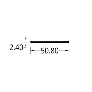 PLATINA DE ALUMINIO RANURADA (2)” (50.80 X 2.40) mm.