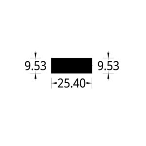 PLATINA DE ALUMINIO (1 X 3/8)” (25.4 X 9.53) mm.