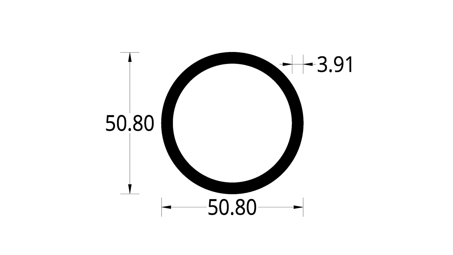 TUBO CIRCULAR (2)” (50.8) mm. ESPESOR 3.91 mm.