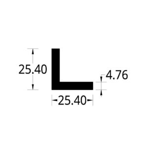 ANGULO ALUMINIO (1 X 1 X 3/16)”  (25.4 X 25.4) mm. ESPESOR 4.76mm.