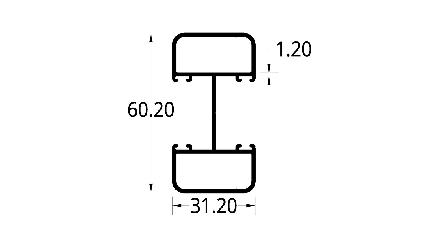 ADAPTADOR REFORZADO ASTRAL 1.7/2.0 (60.2 X 31.2) mm