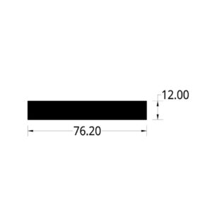 PLATINA DE ALUMINIO (3 X 1/2)” (76.2 X 12) mm.