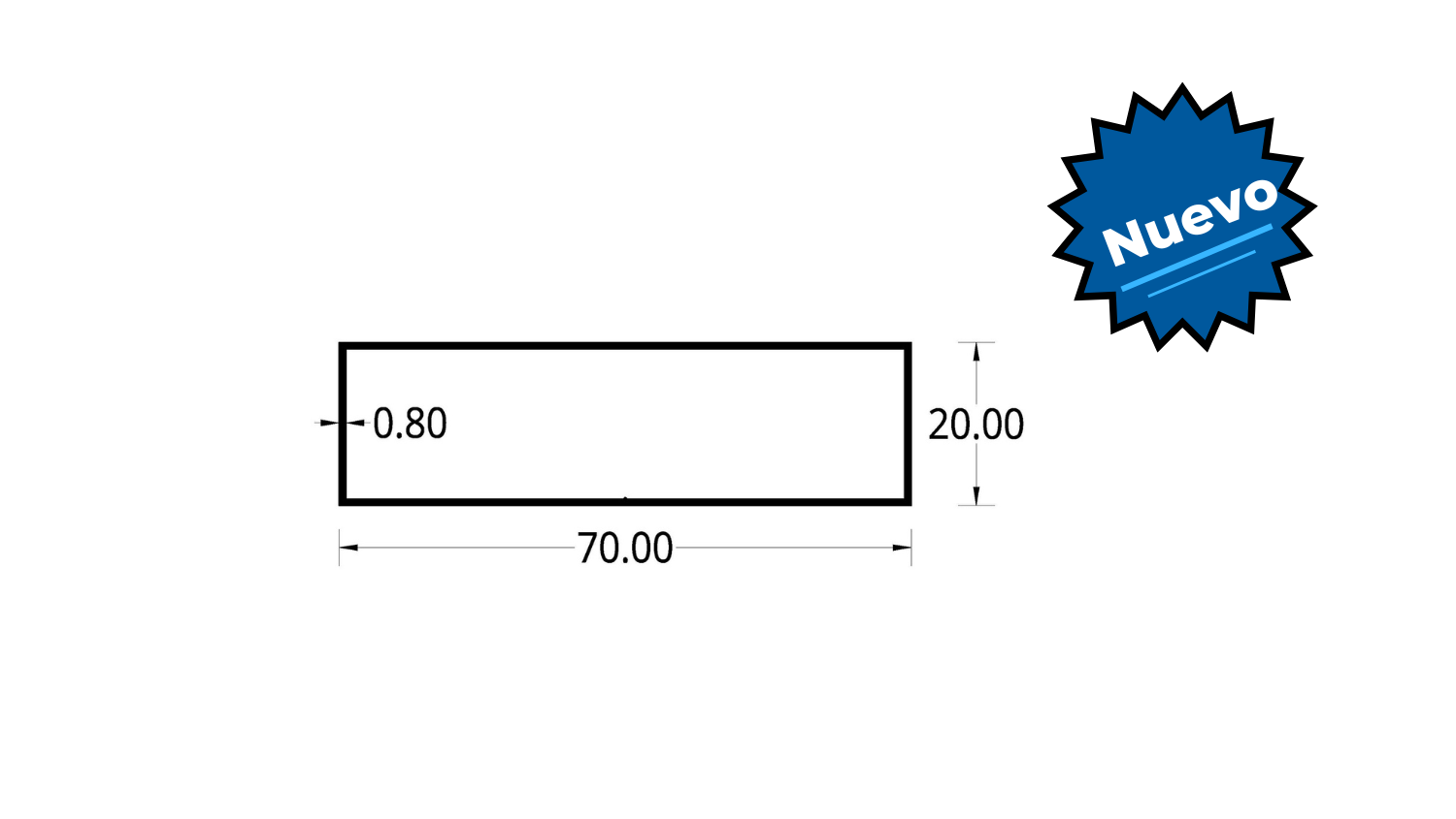 CODAL BOQUILLERA (2,75 X 0.78)” (70.00 X 20.00)mm ESPESOR 0.80 mm.